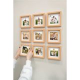 Senden Hediye Yapışkanlı Sök-Tak Paspartulu Ahşap 14x14cm POLA Kare Fotoğraf Çerçevesi - 9'lu Paket