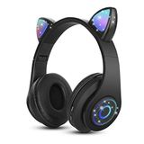 Sendowtek Çocuk Kulaklığı, Bluetooth Çocuk Kulaklığı Kulak Üstü Sevimli Kedi ile Kulak Işıması Iç Mikrofon, Katlanabilir Kablosuz Kulaklık Ergenler ve Yetişkinler için Okul/Tablet/PC/Telefon