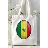 Senegal Bayrak Baskılı Bez Çanta Omuz Çantası Kişiye Özel Model