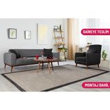 Seneka Keten Koltuk Takımı, Antrasit - Gri