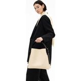 Senel Collection Hasır Siyah Toka Detaylı Büyük Boy Çanta - 101-Bej