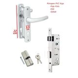 ŞENEL Pimapen Pvc Kapı Kolu 35 Mm Kilit 90 Mm Barel Kilit Göbeği Takım Alümiyum malzeme