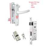 ŞENEL Pimapen Pvc Kapı Kolu + 35 mm Kilit + 90 Mm Barel Kilit Göbeği Takım