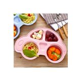 Şener collection Çocuk Yemek Mama Tabağı Araba Mama Tabağı Beslenme Tabağı Sevimli Araba Şeklinde Mama Tabağı - Pembe