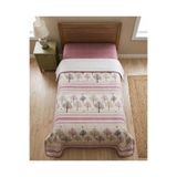 ŞENER HOME Hayat Ağacı Desen Baskılı 150x240 Cm. Tek Kişilik Tek Pike - Pembe