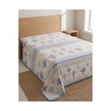 ŞENER HOME Hayat Ağacı Desen Baskılı 200x240 Cm. Çift Kişilik (BATTAL) Tek Pike - Mavi
