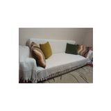 ŞENER HOME Organik Kolları Örten Buldan Bezi Battal Boy Pamuklu Koltuk Kanepe Çekyat Örtüsü 170x300 Kreme Kahve