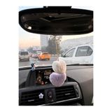 senfida Lila beyaz kalpler dikiz süsü otomobil dikiz aynası süsü peluş kalpler dikiz süs