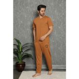 Senfoni İbiza Senfoni Erkek Bisiklet Yaka Kısa Kol Kahverengi Pijama Takımı 5849 - 1 Adet