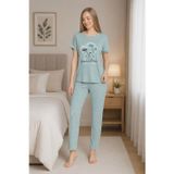 Senfoni Kadın Bamboo Viskon Bisiklet Yaka Kısa Kol Pijama Takımı 10337 -1 Adet
