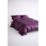 Senfoni Luxe Deep Violet %100 Mat Pamuk Saten Çift Kişilik Nevresim Takımı - Mor - 220 x 200 cm