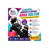 senfoniticaret SKYJET Elektrikli Bisiklet Yan Korumalı Çocuk Koltuğu, Emniyet Kemerli Deri Arka Bisiklet Koltuğu, Sele