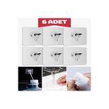 sengenegel 6 Adet Süper Güçlü Çerçeve Askısı Pin Delgisiz Vidalı Tırnak Kanca Yapışkanlı Raf Tutucu Askı
