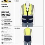 Şengezer Sarı/lacivert Mühendis Ikaz Yeleği (Ce Belgeli) - Çok Renkli - 2XL