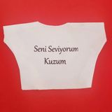 Seni Seviyorum Kuzum Yazılı Oyuncak Peluş Tişörtü - Renkli