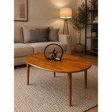 Senka Wood Doğal Masif Ahşap Modern Iskandinav Asimetrik Orta Sehpa - Meşe