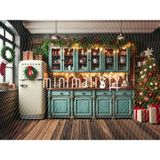 Şenlikli Arka Plan, 200X150CM, Christmas Temalı, Renkli Mutfak Dekoru | Stüdyo Fonu