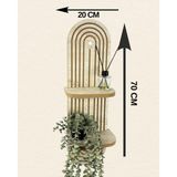 Sennedilersen Semplice Modern Tasarım Büyük Boy Dekoratif Duvar Rafı 70X20 cm - Krem