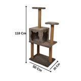SENNEDİLERSEN Üç Katlı Yuvalı Lüx Kedi Tırmalama Platformu ve Kedi Oyun Evi