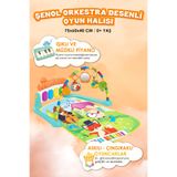 ŞENOL OYUNCAK Piyanolu Orkestra Desenli Bebek Oyun Halısı- Eğitici Müzikli Aktivite Halısı (0-24 Ay)