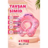 ŞENOL OYUNCAK Tavşan Bebek Boyun Simidi BPA İçermeyen Güvenlik Tokalı Yüzme Simidi Havuz Deniz