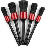 Senon 5 Parça Araba Detay Temizlik Fırça Seti Siyah ve Kırmızı Hava Kanalı Jant ve Konsol İçin Detaylı Temizlik Fırçası