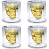 Senon Crystal Head Kuru Kafa 4'lü Shot Bardak Seti Tekila Bardağı Kuru Kafa Tasarımlı Isıya Da - Çok Renkli