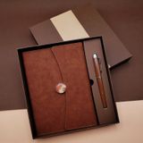 Senon Deri Defter Kalem Set Kutulu Özel Tasarım Hediyelik Set kahverengi
