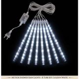 Senon Kayar LED Meteor Işıklar Akan Efektli Aydınlatma 50 cm 8 Saçaklı 3,2 Metre Beyaz Işık İç ve Dış Mekan