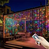 Senon Kumandalı Peri Tel LED Aydınlatma 300 Ledli Perde Işık 10 Saçaklı 3x3 Metre Dekoratif Duvar Işığı USB Kablolu (Rgb Çok Renkli) - 1 x 100 cm - 00 Beyaz