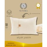 Senora Alçak Doğal Yün Yastık Yüzüstü Yatış - 50 x 70 cm - Beyaz