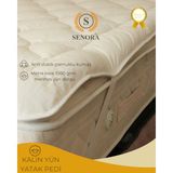 Senora Merinos Doğal Kuzu Yünü Kalın Yatak Pedi & Şiltesi M2 1000GRM - 100 x 200 cm