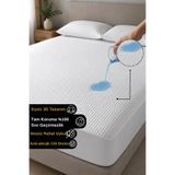 Senpai 3D-Fitted %100 Sıvı Geçirmez Sessiz Full Kenar Yatak Alezi Tek/Çift Kişilik, Çocuk ve Bebek Koruyucu