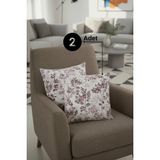 Senpai Chevron Bohem Dekoratif Punch Yastık Kırlent Kılıfı 2 Adet | 45X45 Hayat Ağacı Pembe - 45 x 45 cm - Bordo - Pembe