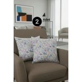 Senpai Chevron Bohem Dekoratif Punch Yastık Kırlent Kılıfı 2 Adet | 45X45 Ilkbahar Rüyası Pembe - 45 x 45 cm