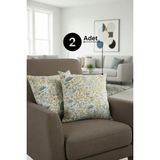 Senpai Chevron Bohem Dekoratif Punch Yastık Kırlent Kılıfı 2 Adet | 45X45 Ilkbahar Rüyası Sarı - 45 x 45 cm