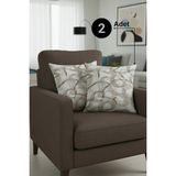 Senpai Chevron Bohem Dekoratif Punch Yastık Kırlent Kılıfı 2 Adet | 45X45 Zen Dalga Kahverengi - 45 x 45 cm - Acı Kahverengi