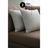 Senpai Chevron Bohem Dekoratif Punch Yastık Kırlent Kılıfı | 45X45 Açık Gri - 45 x 45 cm