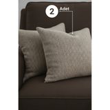 Senpai Chevron Bohem Dekoratif Punch Yastık Kırlent Kılıfı | 45X45 Kahverengi - 45 x 45 cm