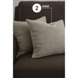 Senpai Chevron Bohem Dekoratif Punch Yastık Kırlent Kılıfı | 45x45 Kahverengi