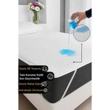 Senpai Home 3D Ped %100 Sıvı Geçirmez Pamuklu Sessiz Köşe Lastikli Yatak Alezi Koruyucu Tek/çift/bebek Kişilik - Beyaz - 90 x 200 cm