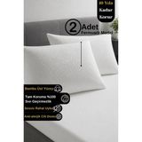 Senpai Home Safir Bambu Sıvı Su Geçirmez Yastık Alezi Koruyucu Kılıf | 2 Adet 50X70 Beyaz Fermuarlı - 50 x 70 cm