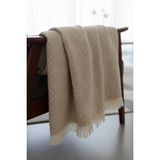 Senpai Pamuklu Bohem Koltuk Çekyat Berjer Örtüsü Şalı | Tekli Üçlü Kanepe Kılıfı | Çift Taraflı Terletmez 170X210 | Bej - 170 x 210 cm