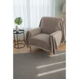 Senpai Pamuklu Bohem Koltuk Çekyat Berjer Örtüsü Şalı | Tekli Üçlü Kanepe Kılıfı | Çift Taraflı Terletmez 170X210 | Kahverengi - 170 x 210 cm
