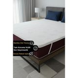Senpai Safir Bambu Sıvı Su Geçirmez Tek Çift Kişilik Yatak Alezi Koruyucu Çarşaf Sessiz Ped Köşe Lastikli | 70x140cm - 70 x 140 cm - Beyaz