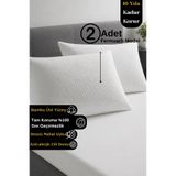 Senpai Safir Bambu Sıvı Su Geçirmez Yastık Alezi Koruyucu Kılıf | 2 Adet 50x70 Beyaz Fermuarlı
