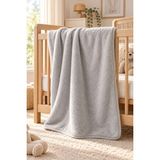 Senpai Wellsoft Bebek Çocuk Battaniyesi 100X150CM Çift Taraflı Kundak Puset Örtüsü Yumuşak | Açık Gri - 0 - 5 Yaş