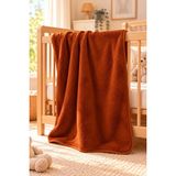 Senpai Wellsoft Bebek Çocuk Battaniyesi 100X150CM Çift Taraflı Kundak Puset Örtüsü Yumuşak | Kiremit - 0 - 5 Yaş