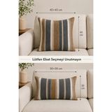 Senpai Wellsoft Dekoratif Kırlent Kılıfı 45X45 ve 30X50 Peluş Koltuk Kanepe Yastık Kılıfı | Çizgili - 30 x 50 cm - Çok Renkli