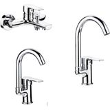 Şenpres Adnoss Şenpres Emre Banyo Bataryası +Lavabo Bataryası + Eviye Bataryası - Krom